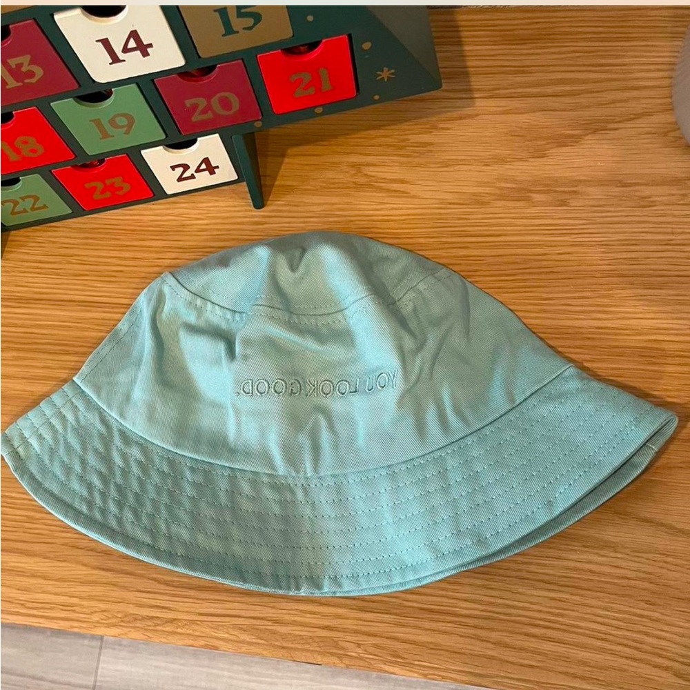 Glossier Light Blue Bucket Hat